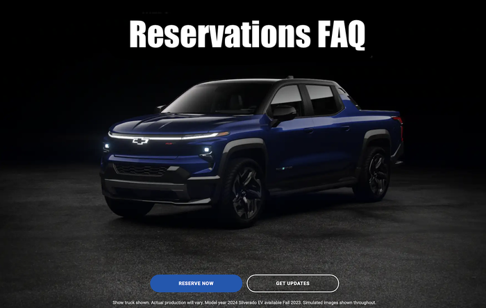 Chevrolet Silverado EV Reservations FAQ
